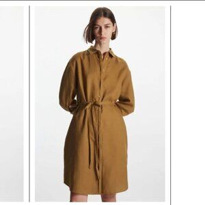COS Linen Belted Shirt Dress Size 6